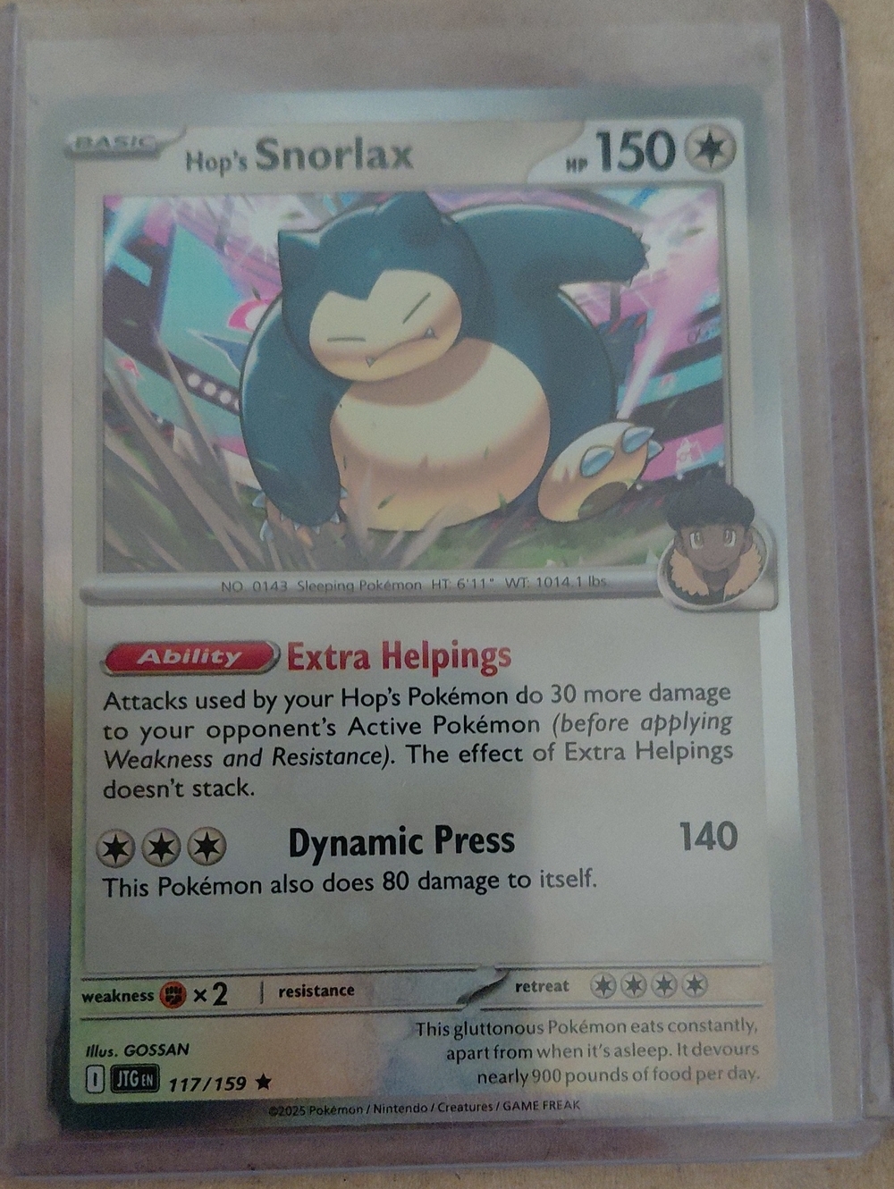 Hop's Snorlax Holographic Art Print - Blue & Cream